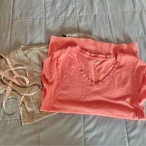 2 GAP shirts, Coral & Grey V-Neck Tees